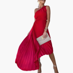 Ankle-Length Sleeveless Evening Dress for Women with One Shoulder - Image 8