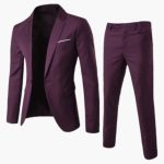 Men's Summer Suit Two-Piece with Lapel and Flat Front Trousers - Image 10