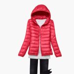 Women’s Down Jacket with Hood and Zipper - Image 11