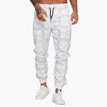 Men's pants with elastic waistband and checkered surface - Image 9