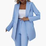 Women’s Suit Set with Blazer and Straight Trousers - Image 3