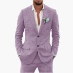 Men's Summer Suit with Lapel and Tailored Fit - Image 4