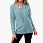 Women's Sweater with Deep V-Neck and Long Sleeves - Image 10
