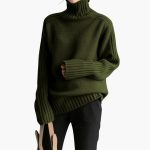 Women's sweater with turtleneck and ribbed texture - Image 7