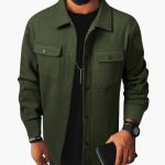 Men's shirt with button placket, chest pockets, and long sleeves - Image 8