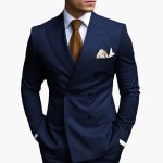 Men's Suit with Notched Lapel and Double-Breasted Design - Image 9