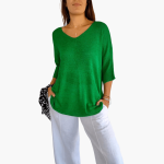 Women's V-Neck Top – Loose Summer Top for Casual Wear - Image 8