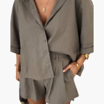 Two-Piece Set - Women's Blouse and Shorts for Summer Days - Image 8