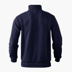 Men’s Cable Knit Sweater with Half-Zip Neckline - Image 9