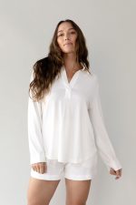 Women's Bamboo Stretch-Knit Long Sleeve Polo - Last Chance - Image 3