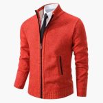 Men’s Knit Jacket with Zipper and Ribbed Collar - Image 10