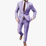 Men's Two-Piece Suit with Notch Lapel and Slim Fit Pants - Image 9