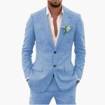 Men's Summer Suit with Lapel and Tailored Fit - Image 3
