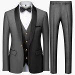 Men's Slim Fit Three-Piece Suit for Formal Occasions Year-Round - Image 5