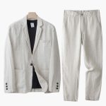 Men's Suit Set with Blazer and Pants for Spring Summer