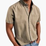 Men's Short Sleeve Shirt with Chest Pocket for Spring and Summer - Image 2