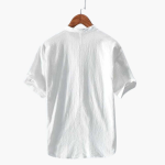 Light Short-Sleeve Shirt for Men - with Stand-Up Collar, Summery - Image 7