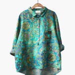 Long-Sleeve Summer Blouse with Floral Print for Women - Image 4