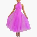 Women's Tulle Dress with Halter Neck – Elegant Party Dress - Image 7
