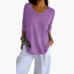 Women's V-Neck Top – Loose Summer Top for Casual Wear - Image 9