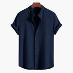 Men's Shirt with Stand-Up Collar – Casual & Comfortable for Summer - Image 9