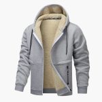 Men's Fleece Jacket with Zipper and Long Sleeves - Image 8