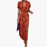 Women's Floral Wrap Dress – Summer Dress with V-Neck - Image 10