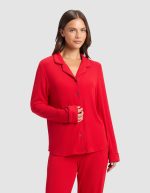 Women's Bamboo Rib-Knit Classic Long Sleeve Pajama Set - Image 8