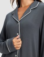 Women's Bamboo Rib-Knit Classic Long Sleeve Pajama Set - Image 17