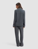 Women's Bamboo Rib-Knit Classic Long Sleeve Pajama Set - Image 2