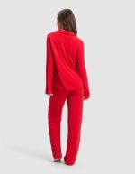 Women's Bamboo Rib-Knit Classic Long Sleeve Pajama Set - Image 6