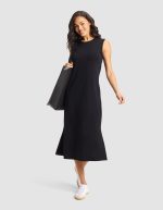 Women's Brushed Bamboo Sleeveless Midi Dress - Image 15