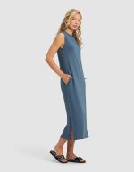 Women's Brushed Bamboo Sleeveless Midi Dress - Image 11