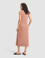 Women's Brushed Bamboo Sleeveless Midi Dress - Image 5