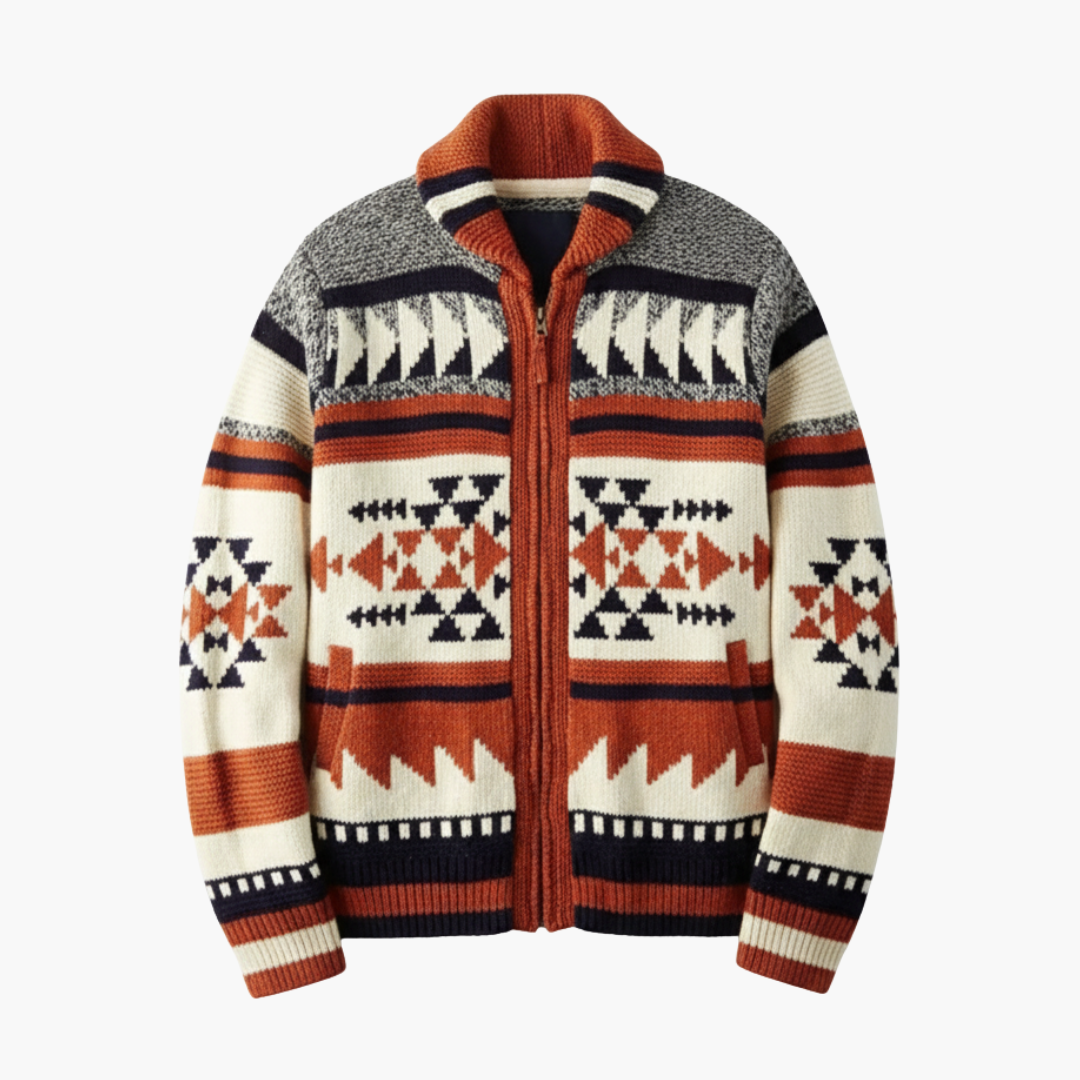 Copy_of_Mahadi_Copy_of_Untitled_Design_10.png Men’s Zip Cardigan with Jacquard Pattern and Stand Collar - Image 1