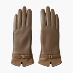 Women’s Full Finger Gloves with Lined Interior and Decorative Strap