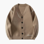 Men’s Knitted Cardigan with V Neck and Front Buttons