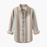 Men’s Striped Shirt with Button Front and Long Sleeves