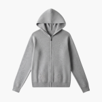 Men’s Zip Hooded Cardigan with Long Sleeves and Ribbed Hem