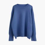 Women’s Oversized Knitted Sweater with Long Sleeves and Round Neck