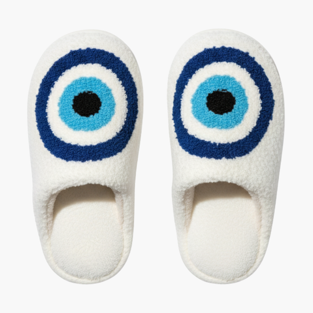 Copy_of_Mahadi_Copy_of_Untitled_Design_56.png Women’s Plush Slippers with Closed Toe and Eye Pattern - Image 1