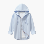 Men’s Hooded Shirt with Drawstring Hood and Button Front