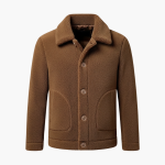 Men’s Short Jacket with Lapel Collar and Front Pockets