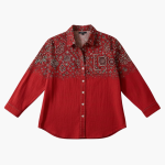 Women’s Button-Down Shirt with Classic Collar and Long Sleeves