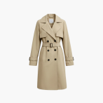 Women’s Knee Length Trench Coat with Belt