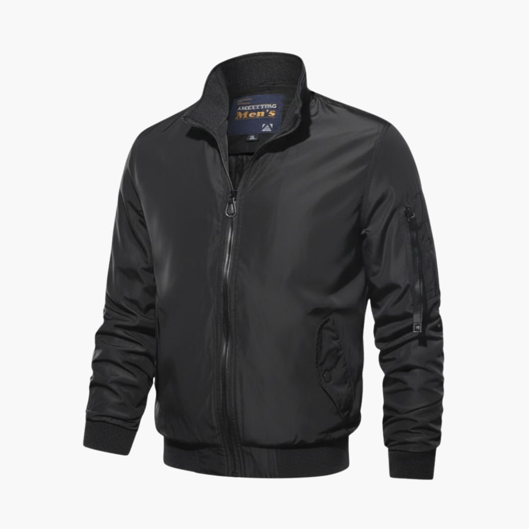 Copy_of_Wilfred_Smith_11_aabb19c5-6f1f-4745-9d72-a2d5348ac511.png Men’s Bomber Jacket with Zip Closure and Ribbed Hem - Image 1