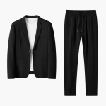 Men’s Two-Piece Blazer Suit with Drawstring Trousers