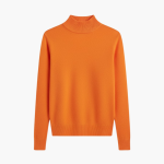 Women’s Mock Neck Sweater with Long Sleeves and Ribbed Trim