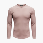 Men’s Sweater with Ribbed Texture and Slim Fit