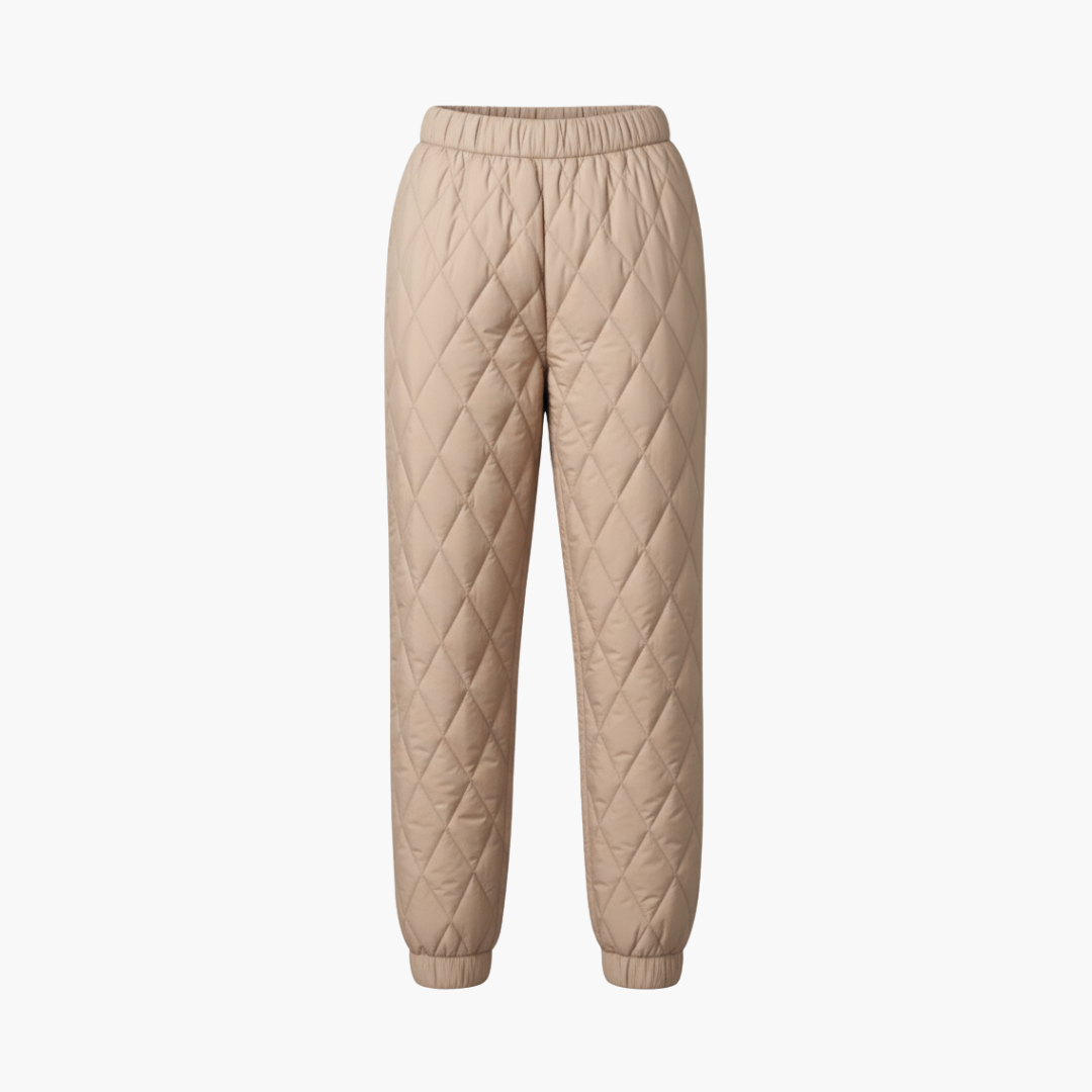 Copy_of_Wilfred_Smith_25_84a26f27-da1b-4512-ad4f-c9a95027adf6.png Women’s Quilted Jogger Trousers with Elastic Waist and Cuffed Hem - Image 1